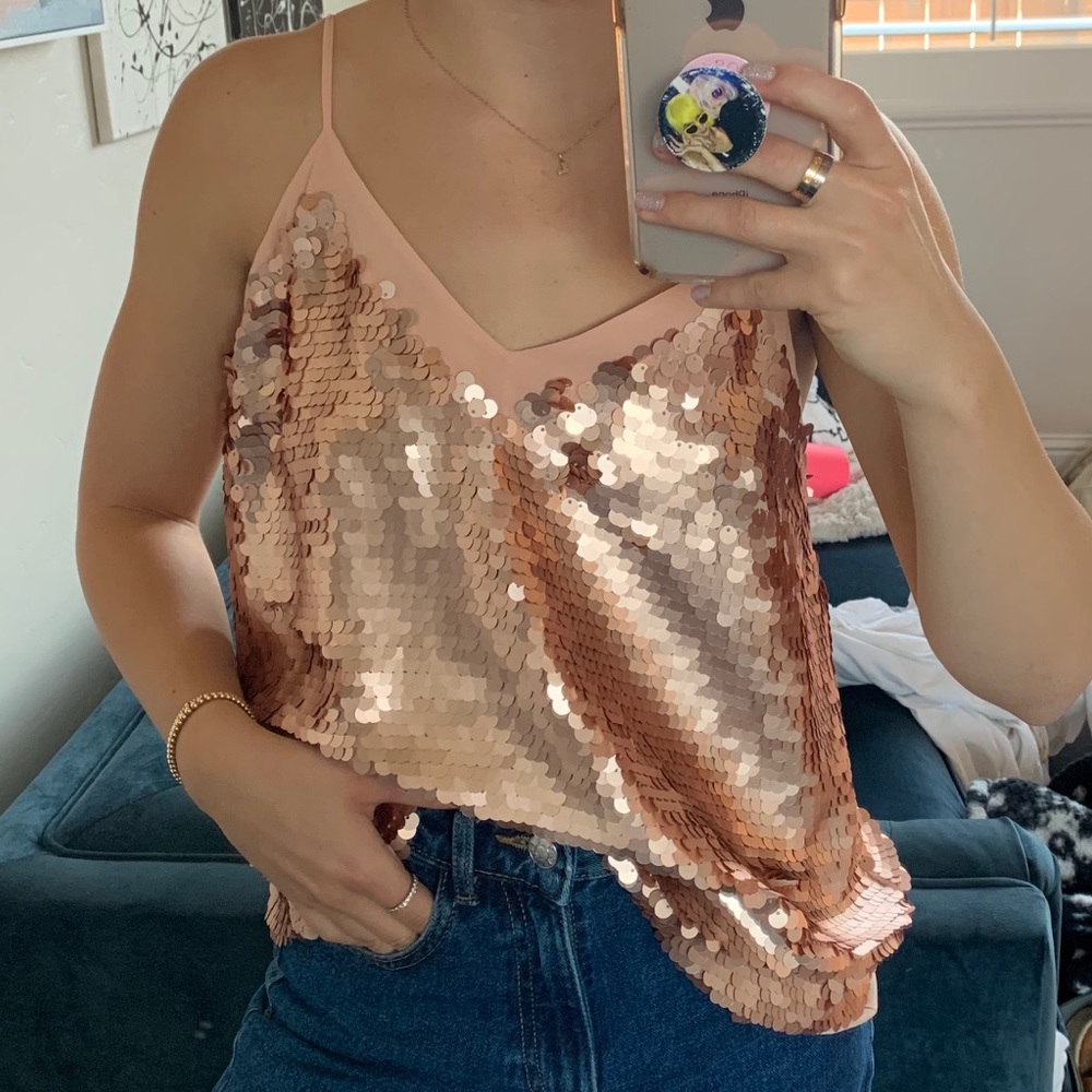Sequined Pink Tank